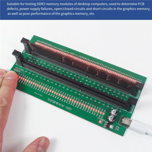 DDR3 Memory Tester Laptop PCB DDR3 Memory Test Card for Desktop Computer DDR3 Memory Ram Tester USB Type-C Power Supply 2
