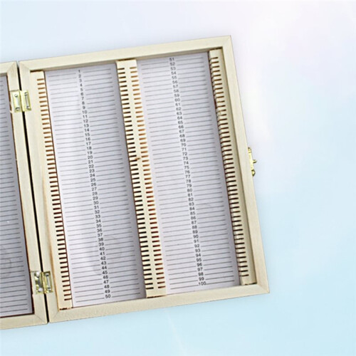 Caja de Madera para Guardar Portaobjetos de Microscopio con 100 Compartimentos 1