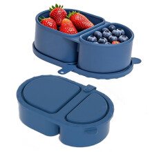 2-Pack Återanvändbara Silikonsnacksbehållare med Lock för Lunch