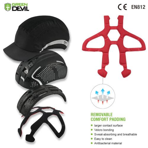 Lightweight Breathable Bump Cap with Reflective Stripes Adjustable Safety Baseball Cap for Work 1