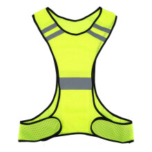 Reflective Running Vest Visibility Lightweight Adjustable Safety Vest with Pockets for Night Cycling SYellow