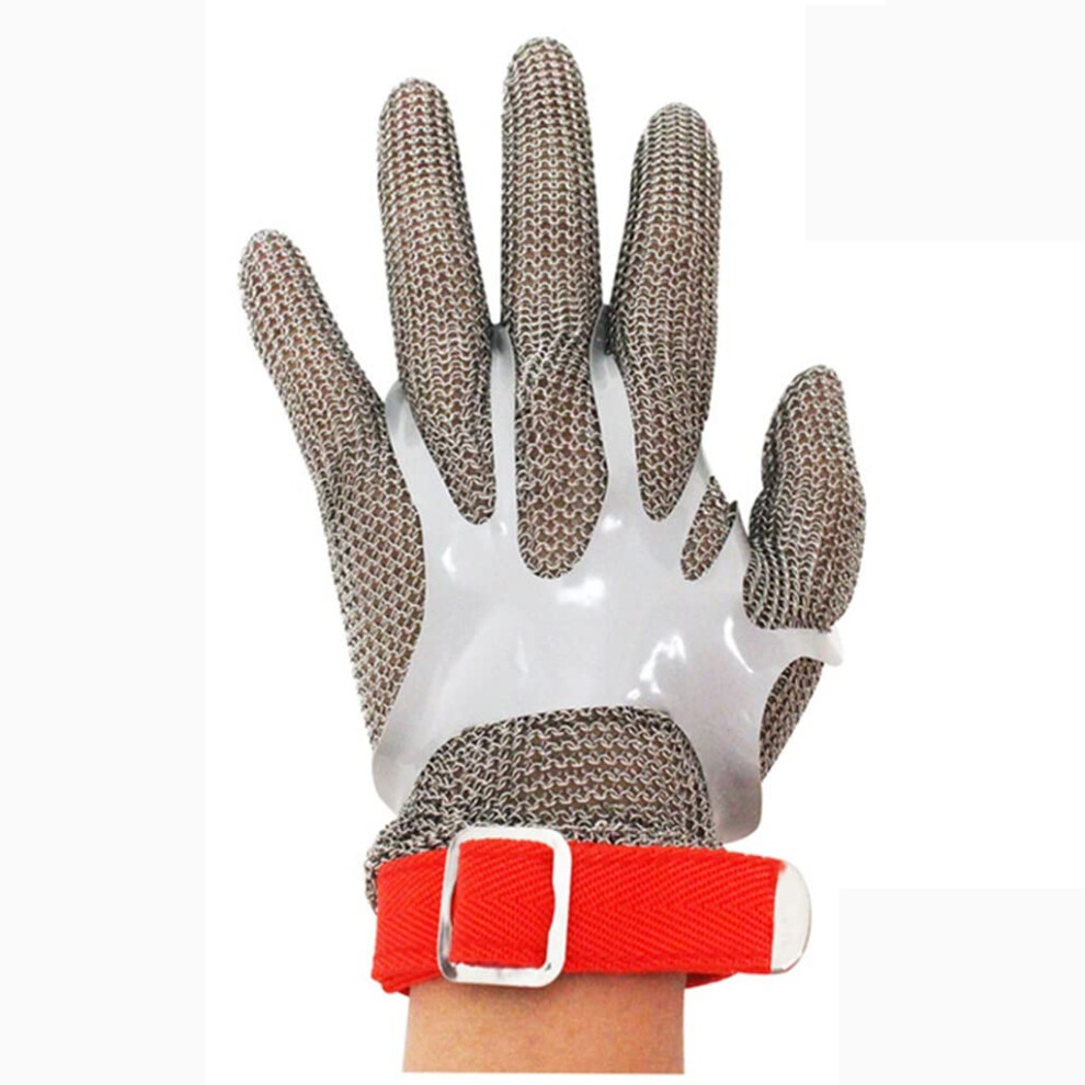 304 Stainless Steel Cut Resistant Glove for Kitchen, Food Grade Chainmail Butcher Glove with Adjustable Strap (1PCS/S)