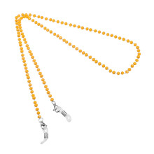 Orange Beaded Eyeglass Chain and Sunglasses Strap with Secure AntiSlip Loops, 26Inch Neck Lanyard