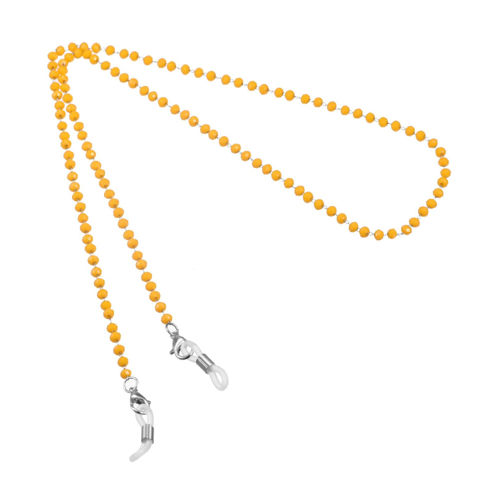 Orange Beaded Eyeglass Chain And Sunglasses Strap With Secure Antislip Loops, 26Inch Neck Lanyard