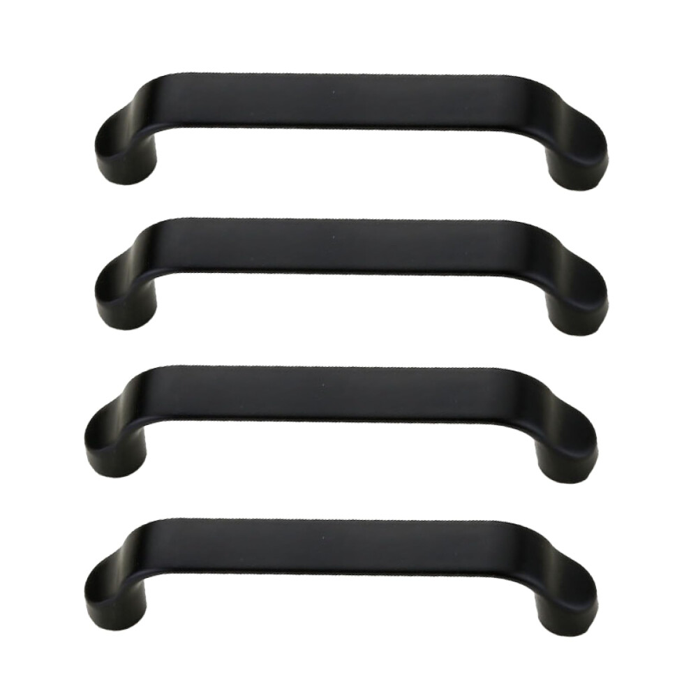 Black Aluminum Cabinet Handles 96Mm Set Of 4, Durable Alloy Drawer Pulls For Wardrobe And Dresser 9330225181422