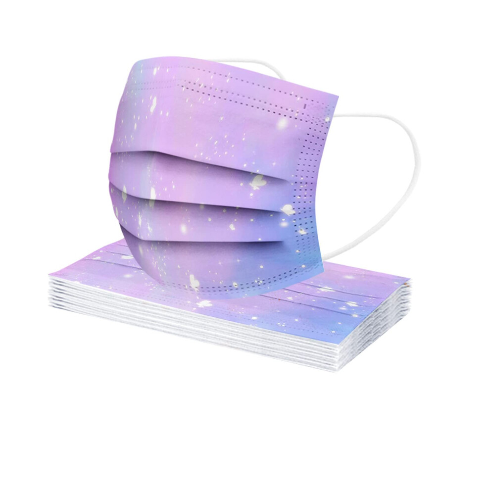 Disposable Face Mask 3 Ply Non Woven Breathable Protection With Starry Sky Pattern For Adults 9092120339895