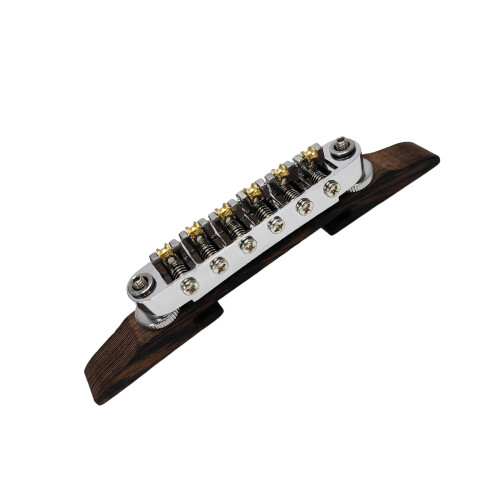 Adjustable Archtop Guitar Bridge with Roller Saddles-Silver