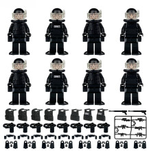 8 PCS SWAT Action Figures Building Blocks Wargaming Toys with Weapons Birthday Gift for Children