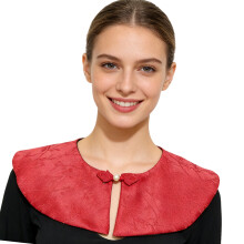 Shoulder Accessory Detachable Faux False Lapel Floral Half-Red