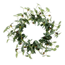 Elegant Faux Leaves Berries Wreath Perfect For Indoor-C