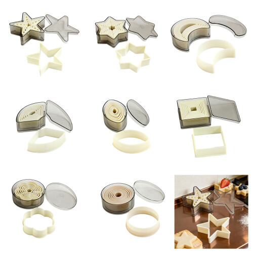 Plastic Geometric Cookie Cutter Multi Size Sandwich Fondant-05 2