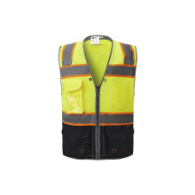5XL Visibility Safety Vest ANSI Class 2 Reflective Work Vest with Black Bottom and Multi Pockets