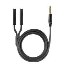 6.35mm Audio Splitter Cable 1/4 Inch TS Male to Dual TS Female 0.5M GoldPlated Clear Signal for Guitar Mixer Amplifier