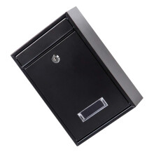 Black Metal Wall Mounted Mailbox Large Capacity Outdoor Post Box Weather Resistant Durable Iron Design for Home
