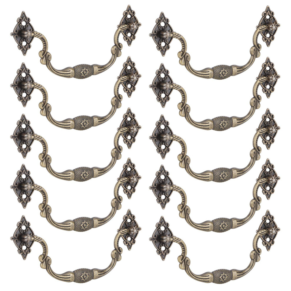 10 Sets Vintage Drawer Pulls Antique Bronze Cabinet Handles Zinc Alloy Furniture Upgrade Style 9073542860709