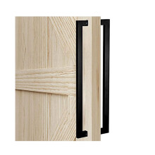 Matte Black Barn Door Handle 24 Inch Stainless Steel Door Pull with Brushed Nickel Finish, Weatherproof, Ergonomic Design