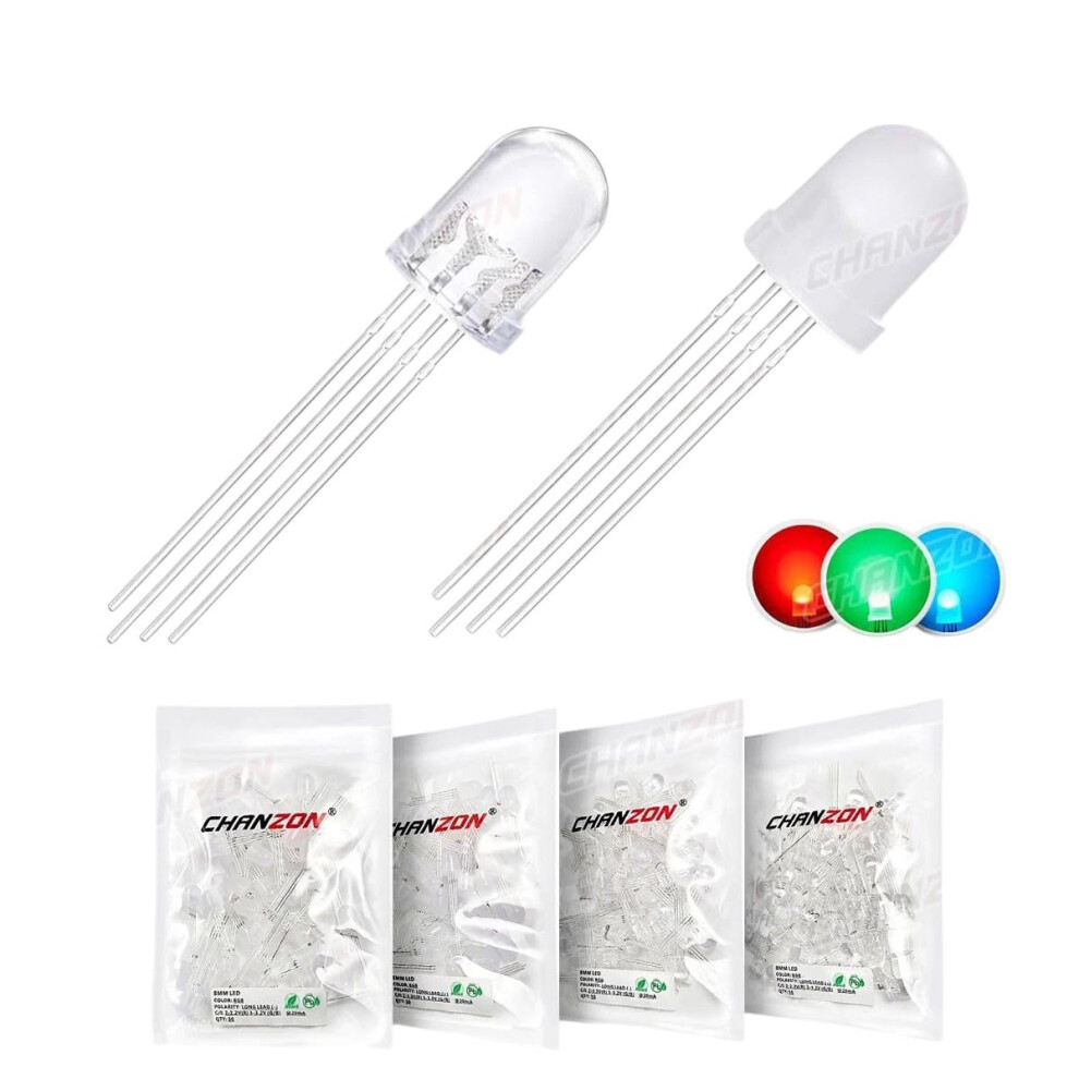 50Pcs 8Mm Rgb Led Diode Common Anode Cathode Bright Rgb Illumination Long Lifespan Indicator Bulb Light 9771547715108