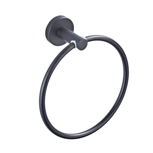 Modern Wall Mounted Towel Ring with Durable Finish, Space Saving Round Holder for Bathroom and Kitchen