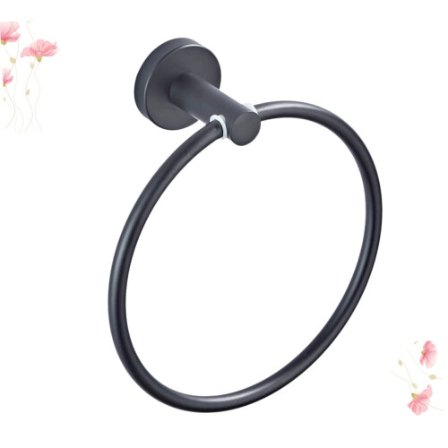 Modern Wall Mounted Towel Ring with Durable Finish, Space Saving Round Holder for Bathroom and Kitchen 1