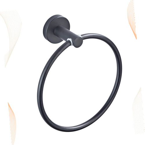 Modern Wall Mounted Towel Ring with Durable Finish, Space Saving Round Holder for Bathroom and Kitchen 2