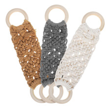 3pcs Macrame Towel Holder Set Handwoven Boho Towel Ring for Bathroom or Kitchen Wall Mount