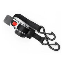 Heavy Duty Retractable Ratchet Tie Down Strap 6ft x 2in Black for Truck Trailer Motorcycle Cargo