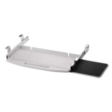 Under Desk Keyboard Tray with Stable Metal Construction, SpaceSaving Sliding Drawer, Gray Office Shelf