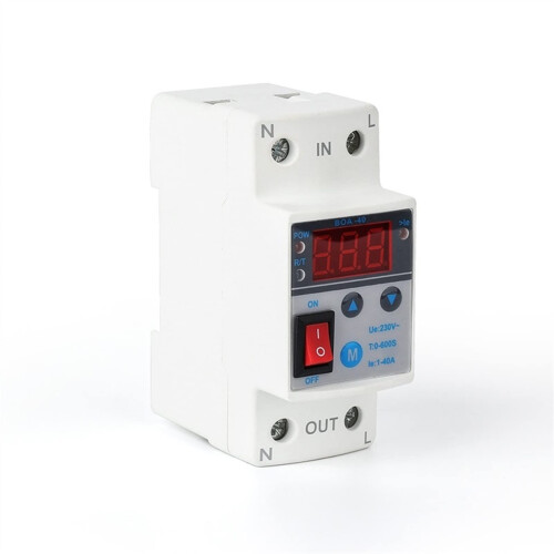 Over and Under Voltage Protector 220V 63A with LED Digital Current Meter, RealTime Current Display 1