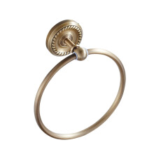 Vintage Brushed Brass Towel Ring Bathroom Towel Holder, Elegant Round Wall Mounted Design for Home Hotel