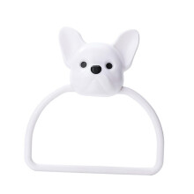Cartoon Dog Wall Mounted Towel Rack for Bathroom and Kitchen, Punch ABS Ring, SpaceSaving Design