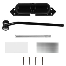Automatic Door Closer 60kg Heavy Duty Double Spring Quiet Aluminum Alloy for Home Office Black