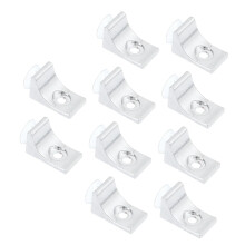 10pcs Zinc Alloy Right Angle Glass Shelf Bracket with Suction Cup, Heavy Duty Corner Support for Cabinets and Furniture