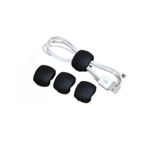 5pcs Silicone Cable Organizer Clips for Earphones and Charging Cords, Tangle Flexible Design, Black