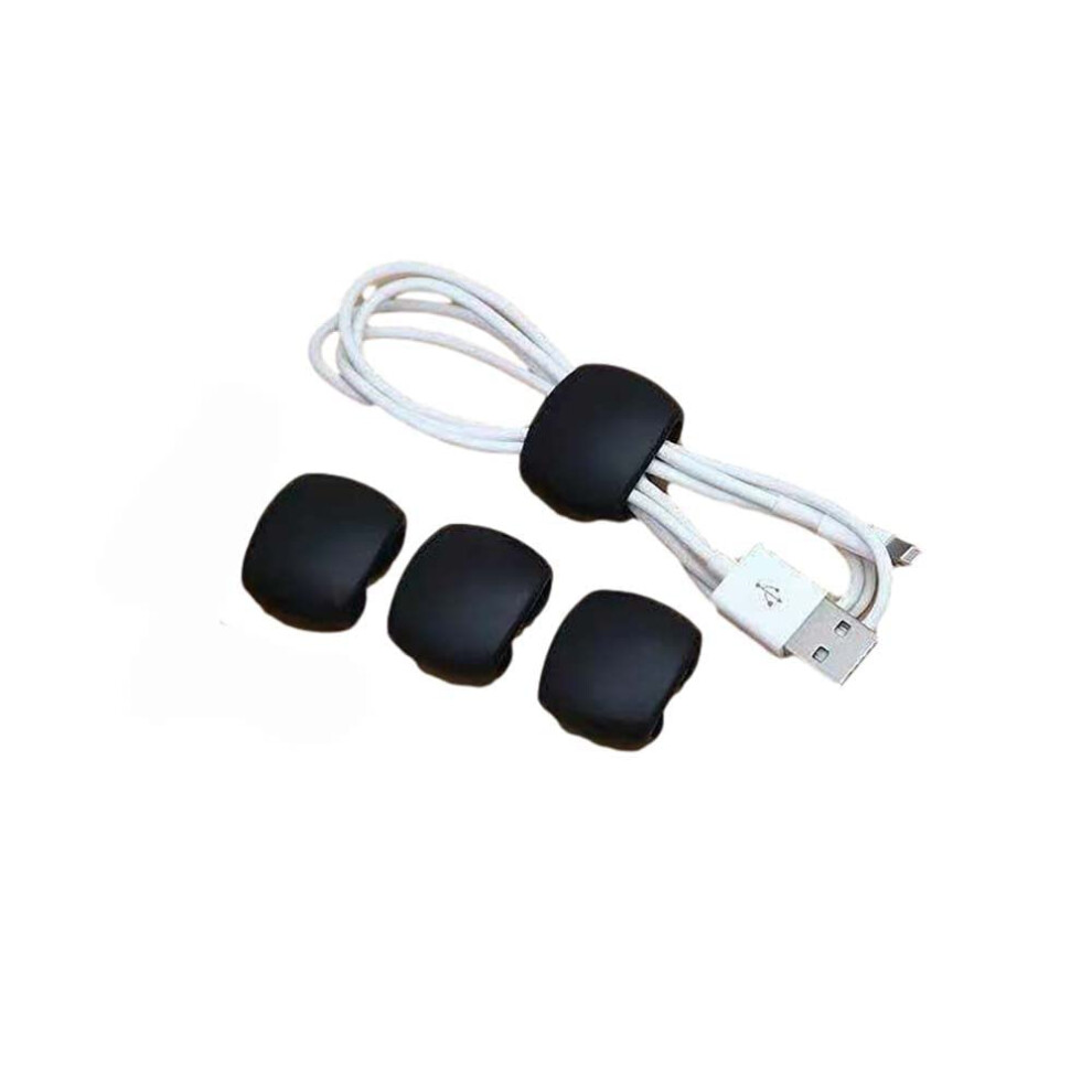 5Pcs Silicone Cable Organizer Clips For Earphones And Charging Cords, Tangle Flexible Design, Black 9771547715856