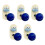 5pcs Blue Bathroom Wall Hooks Set Rust Resistant Towel Hooks Waterproof Strong Load Capacity 1
