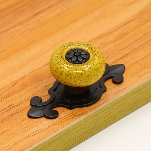 Set of 10 Ceramic Cabinet Knobs Vintage Drawer Pulls with Durable Backplate and Easy Installation 1
