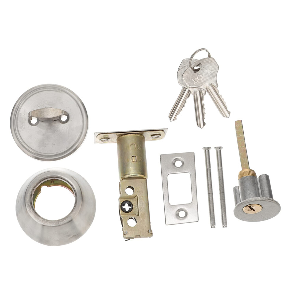 Stainless Steel Door Knob Lock Set Keyed Entry Door Lock For Interior And Front Door, Silver 9092120341874