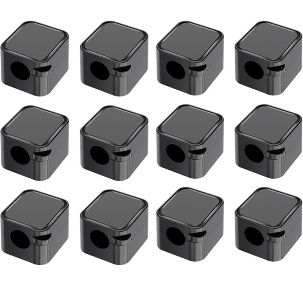 Magnetic Cable Clips 12 Pack Cord Organizer For Desk And Wall, Residue Adhesive, Black 9330225183556