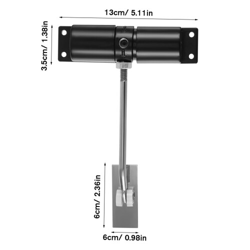 2pcs Automatic Door Closer Adjustable Spring Self Closing Hinge for Home and Gate Durable Alloy Black and White 1