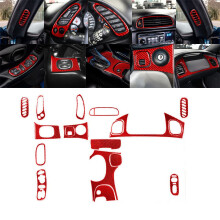 Red Carbon Fiber Interior Trim Kit for Chevrolet Corvette C5 19982004, Scratch‑Resistant and UV‑Protected