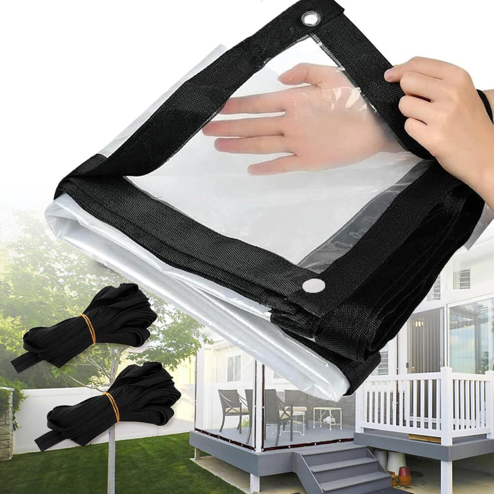 Clear Waterproof Tarp With Grommets 16X21 Ft Heavy Duty Clear Vinyl Tarpaulin For Patio And Garden 9330225536741