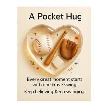 Elegante Acryl-Taschenkarte „Love Hug“ mit Sportmotiv,-Baseball