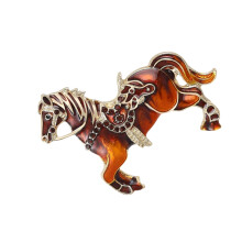 Sturdy Horse Shaped Pin for Daily Wear or Party-Dark Brown
