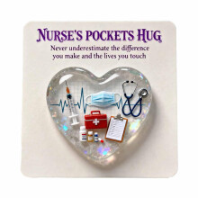 Transparent Acrylic Heart Pocket Hug Card for Nurses and-1PCS A