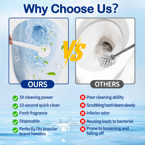 Long Handle Practical Toilet Bowl Brush with Disposable-60 2