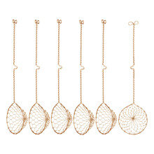 Pack of 6 Efficient Meshes Scoops with Hook Nonslip-brass