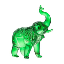 Crystal Elephant Figurines Handmade Glass Elephant Statue-Green