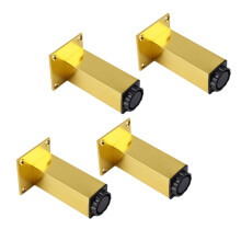 Set of 4 Adjustable Metal Furniture Legs Gold 12cm, Modern Square Sofa Table Cabinet Replacement Legs