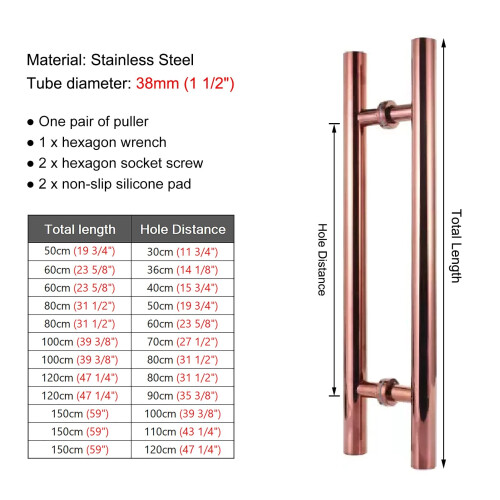 Double Sided Barn Door Handle Set, Brushed Aluminum Sliding Door Pull with Ergonomic Push Pull Design 1
