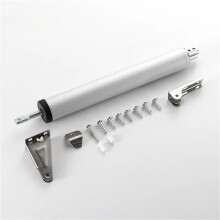 Universal Screen Door Closer with Hold Open, Smooth Closing Motion, Low Profile Silver Finish